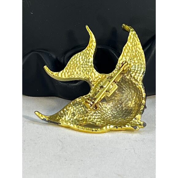 Vintage Jewelry Gold Tone Angelfish Brooch Pin 2.5" - Picture 8 of 16